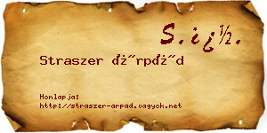 Straszer Árpád névjegykártya